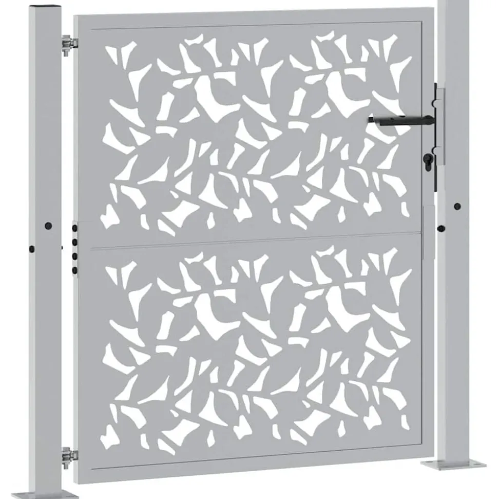 vidaXL Poort met bladontwerp 100x100 cm weervast staal