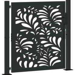 vidaXL Poort met golfontwerp 100x100 cm staal zwart