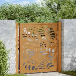 vidaXL Poort met golfontwerp 100x100 cm weervast staal