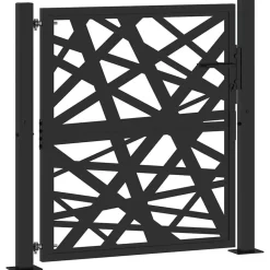 vidaXL Poort met lichtontwerp 100x100 cm staal zwart