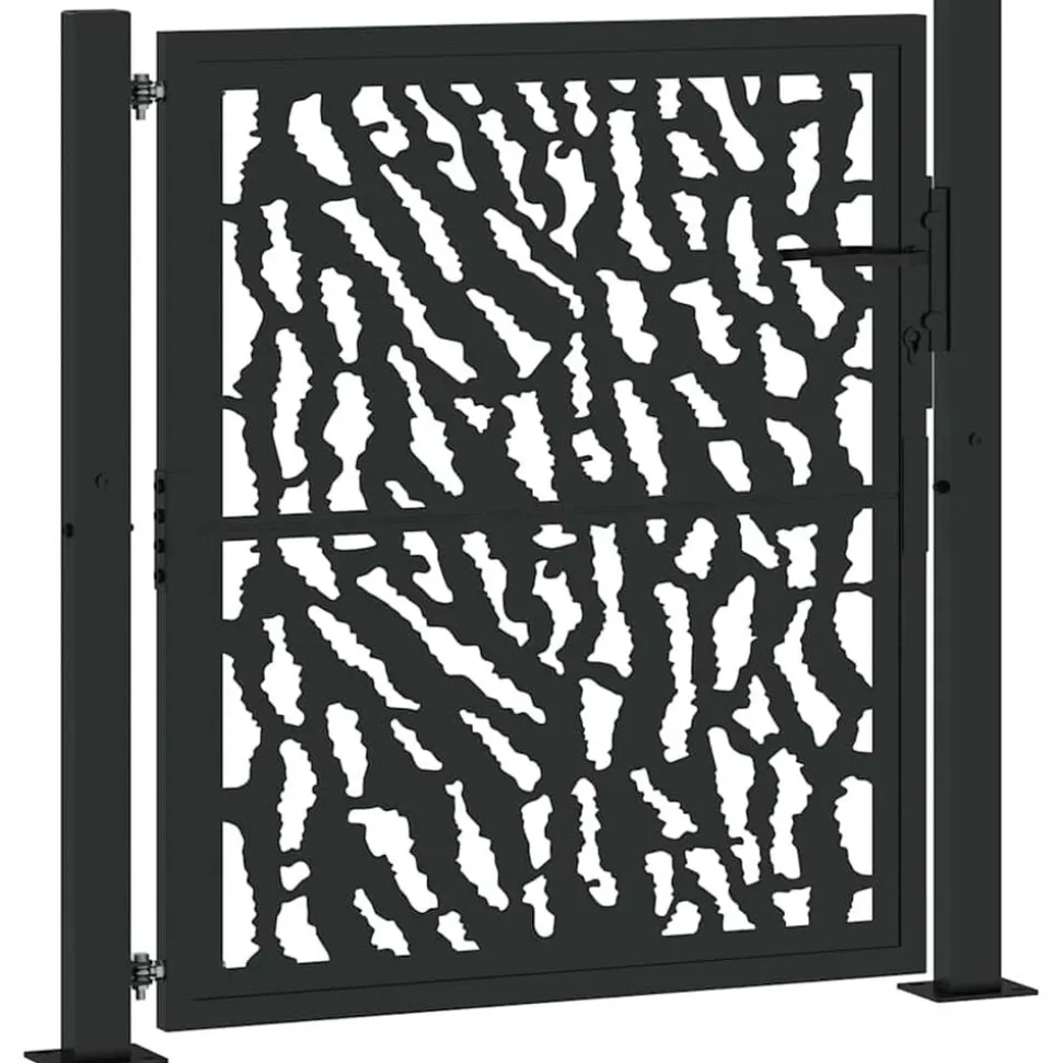 vidaXL Poort met sporenontwerp 100x100 cm staal zwart