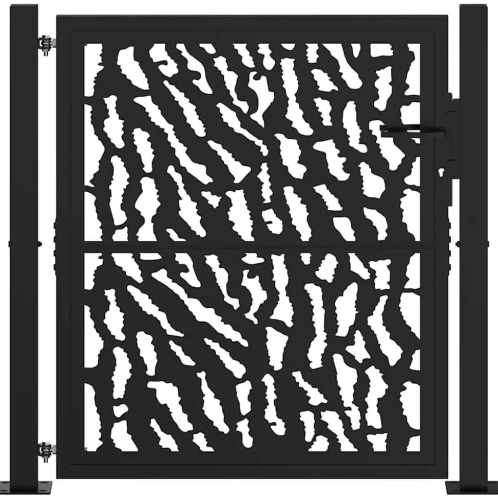 vidaXL Poort met sporenontwerp 100x100 cm staal zwart