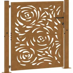 vidaXL Poort met vlamontwerp 100x100 cm weervast staal