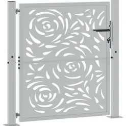 vidaXL Poort met vlamontwerp 100x100 cm weervast staal