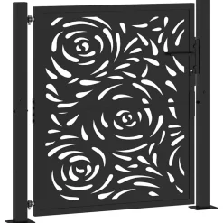 vidaXL Poort met vlamontwerp 100x100 cm staal zwart