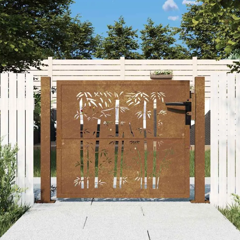 vidaXL Poort vierkant 100x75 cm cortenstaal