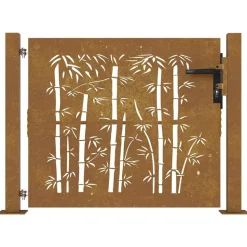 vidaXL Poort 100x75 cm bamboe-ontwerp cortenstaal
