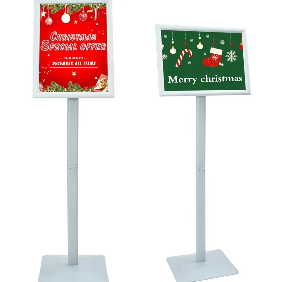 vidaXL Posterstandaard met voet Zilver 32,5 x 27 x 126 cm Gietijzer