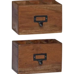 vidaXL Potloodetui Multikleur 18 x 10 x 12 cm Massief Mahoniehout