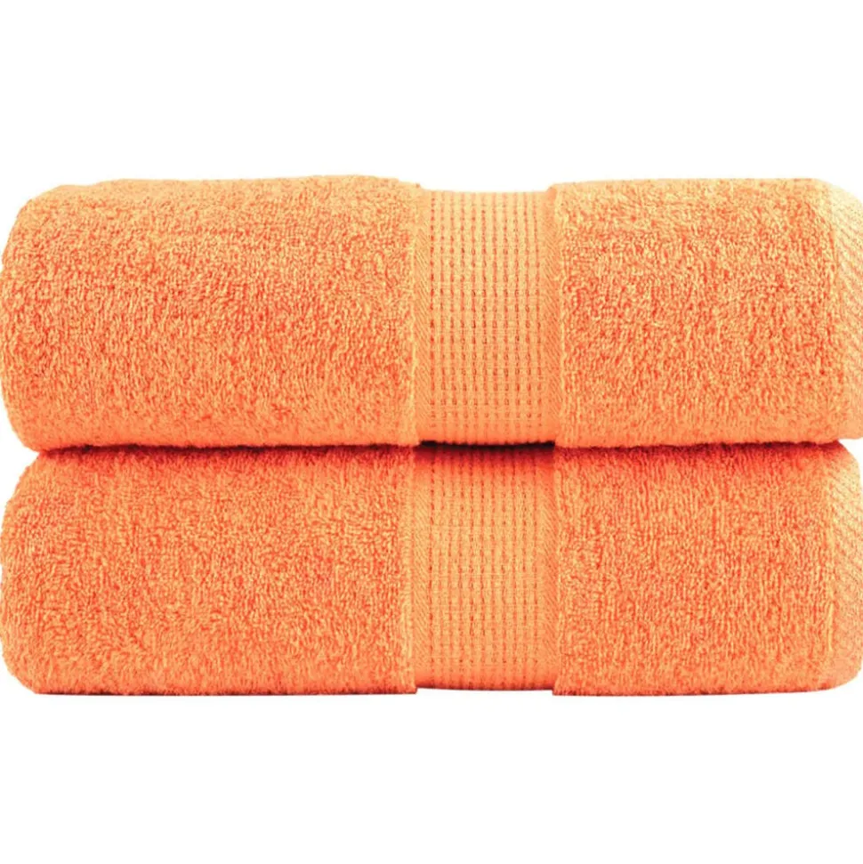 vidaXL Premium washandjes SOLUND 2 stuks oranje 30x30 cm 600 g/m2