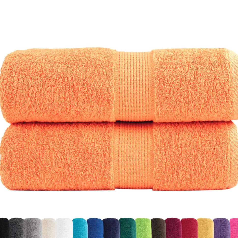 vidaXL Premium washandjes SOLUND 2 stuks oranje 30x30 cm 600 g/m2