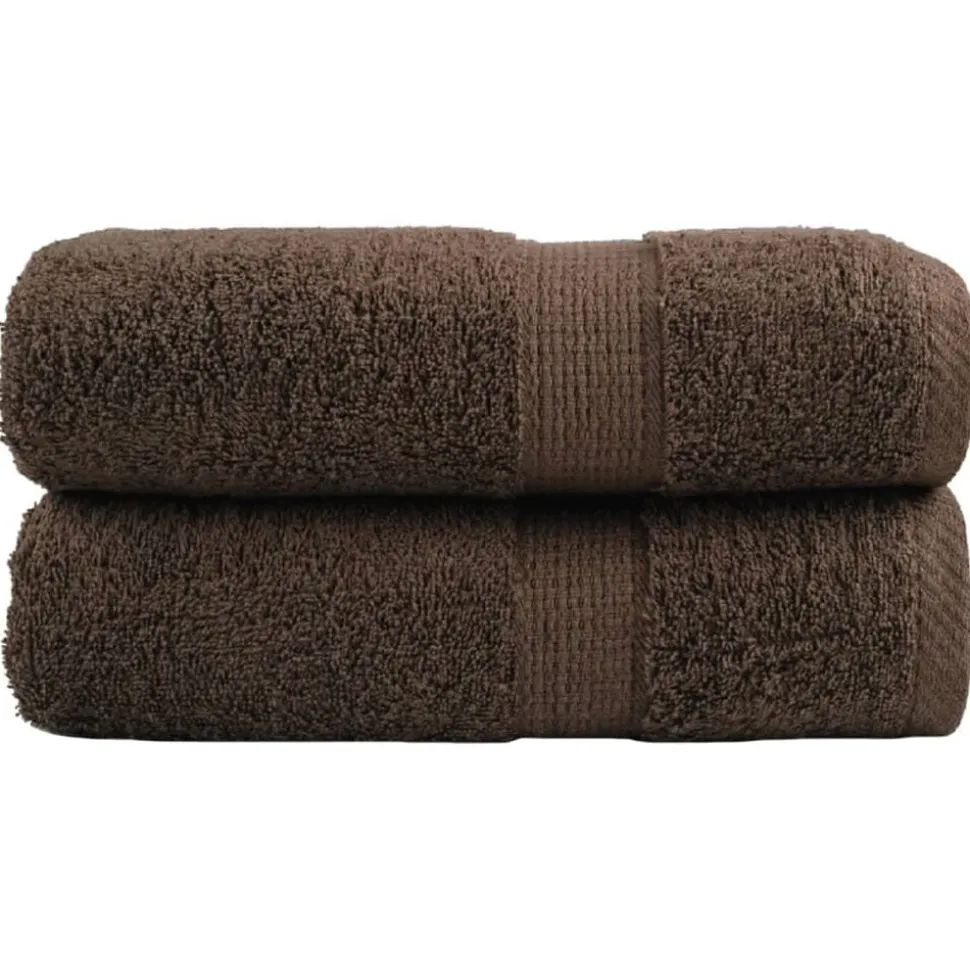 vidaXL Premium washandjes SOLUND 2 stuks bruin 30x30 cm 600 g/m²