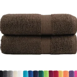 vidaXL Premium washandjes SOLUND 2 stuks bruin 30x30 cm 600 g/m²