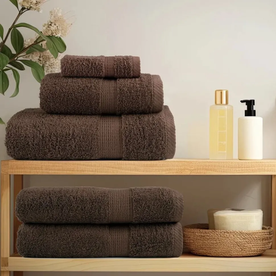 vidaXL Premium washandjes SOLUND 2 stuks bruin 30x30 cm 600 g/m²