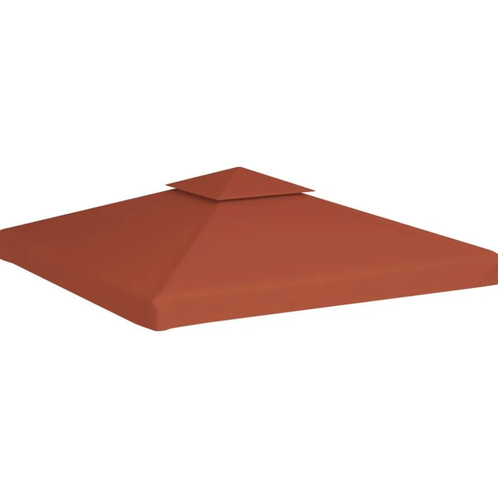 vidaXL Prieeldak 2-laags 310 g/m² 3x3 m terracottakleurig