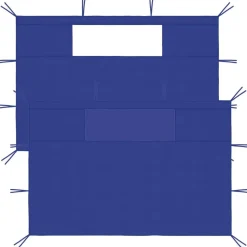 vidaXL Prieelzijwanden met ramen 2 st blauw
