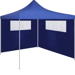 vidaXL Prieelzijwanden met ramen 2 st blauw