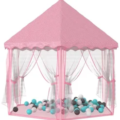 vidaXL Prinsessenspeeltent met 250 Ballen 133x140 cm roze