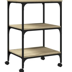 vidaXL Printerkastje 3-laags 50x41x75 cm bewerkt hout sonoma eiken