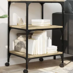 vidaXL Printerkastje 3-laags 50x41x75 cm bewerkt hout sonoma eiken