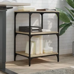vidaXL Printerkastje 3-laags 50x41x75 cm bewerkt hout sonoma eiken