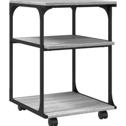 vidaXL Printerkastje 3-laags 43x48x64 cm bewerkt hout grijs sonoma