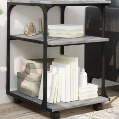 vidaXL Printerkastje 3-laags 43x48x64 cm bewerkt hout grijs sonoma