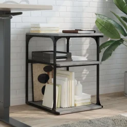 vidaXL Printerkastje 3-laags 43x48x64 cm bewerkt hout grijs sonoma