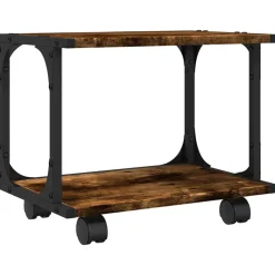 vidaXL Printerkastje 2-laags 41x28x33,5 cm bewerkt hout gerookt eiken