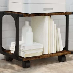 vidaXL Printerkastje 2-laags 41x28x33,5 cm bewerkt hout gerookt eiken