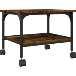 vidaXL Printerkastje 2-laags 50x40x38 cm bewerkt hout gerookt eiken