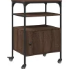 vidaXL Printerkastje 3-laags 50x40x76 cm bewerkt hout bruin eiken