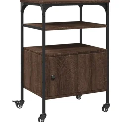vidaXL Printerkastje 3-laags 50x40x76 cm bewerkt hout bruin eiken