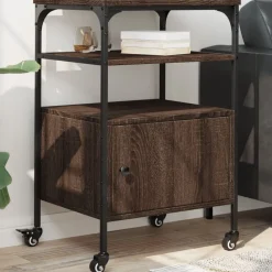 vidaXL Printerkastje 3-laags 50x40x76 cm bewerkt hout bruin eiken
