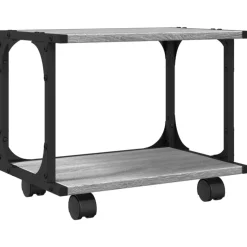vidaXL Printerkastje 2-laags 41x28x33,5 cm bewerkt hout grijs sonoma
