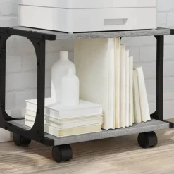 vidaXL Printerkastje 2-laags 41x28x33,5 cm bewerkt hout grijs sonoma