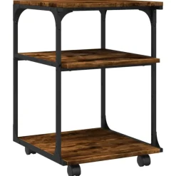 vidaXL Printerkastje 3-laags 43x48x64 cm bewerkt hout gerookt eiken