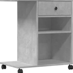 vidaXL Printerkastje met wielen 60x40x68,5 cm betongrijs