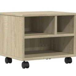 vidaXL Printerkastje met wielen 41x32x34,5 cm sonoma eikenkleurig
