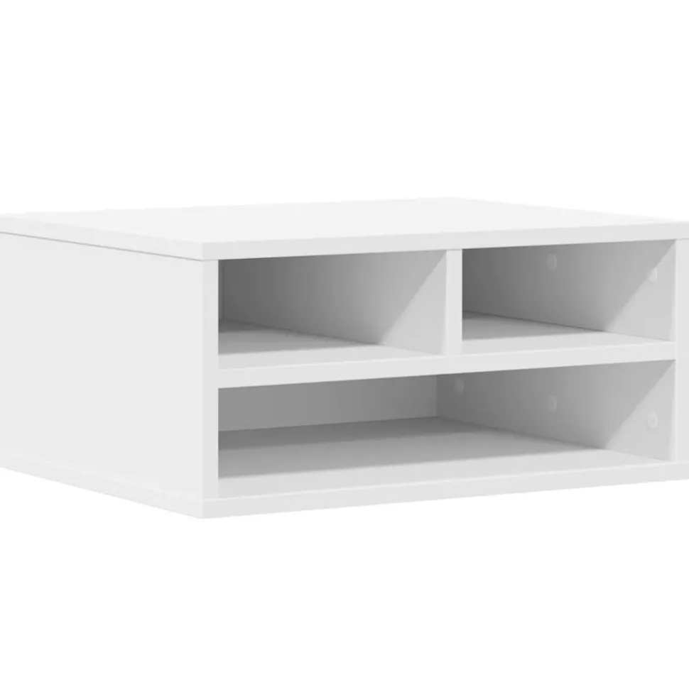 vidaXL Printerkastje 49x40x22,5 cm bewerkt hout wit