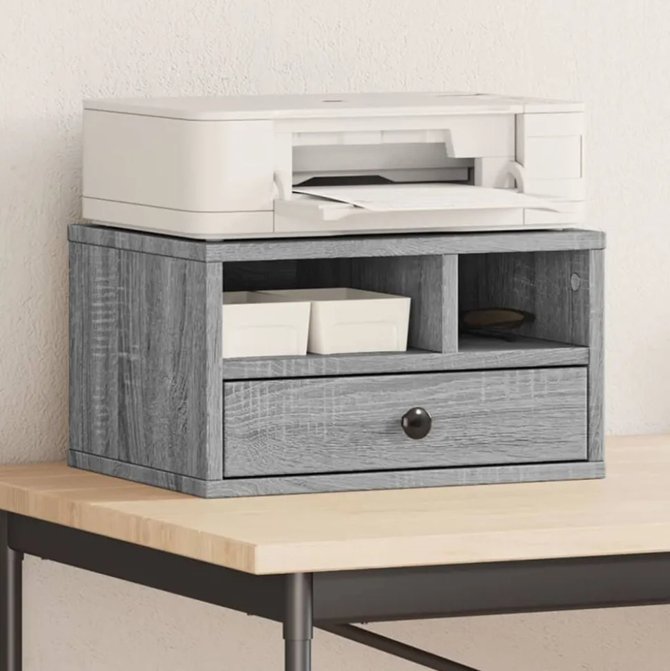 vidaXL Printerkastje 40x32x22,5 cm bewerkt hout grijs sonoma eiken