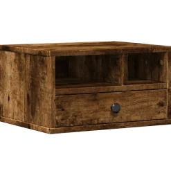 vidaXL Printerkastje 40x32x22,5 cm bewerkt hout gerookt eikenkleurig