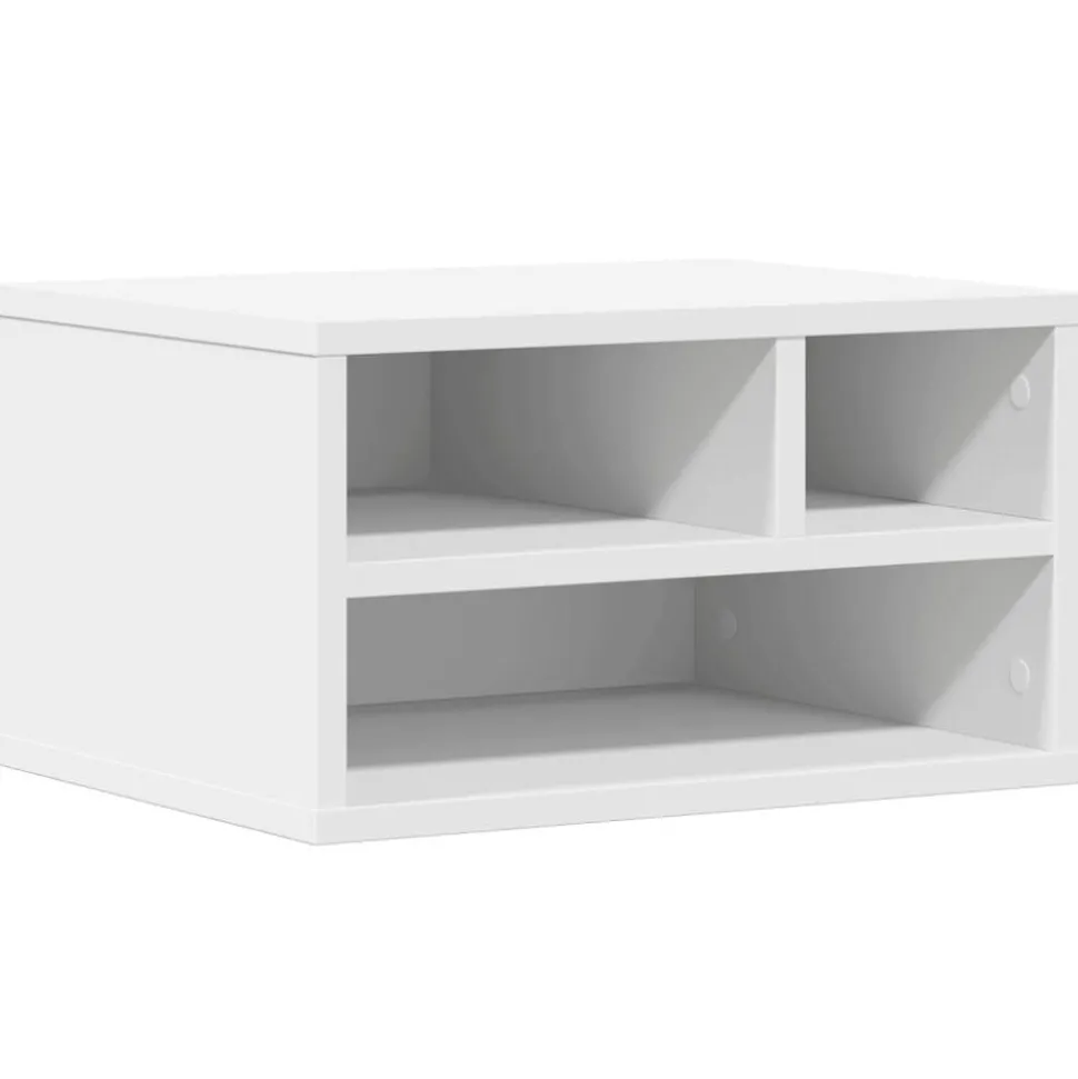 vidaXL Printerkastje 40x32x22,5 cm bewerkt hout wit