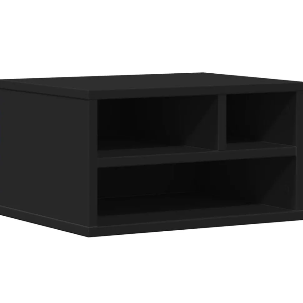 vidaXL Printerkastje 40x32x22,5 cm bewerkt hout zwart