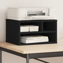 vidaXL Printerkastje 40x32x22,5 cm bewerkt hout zwart