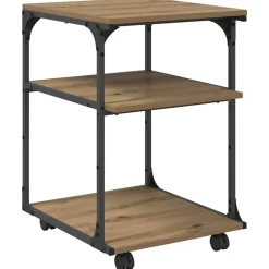 vidaXL Printerstand Artisan Eiken 43 x 48 x 64 cm Bewerkt hout