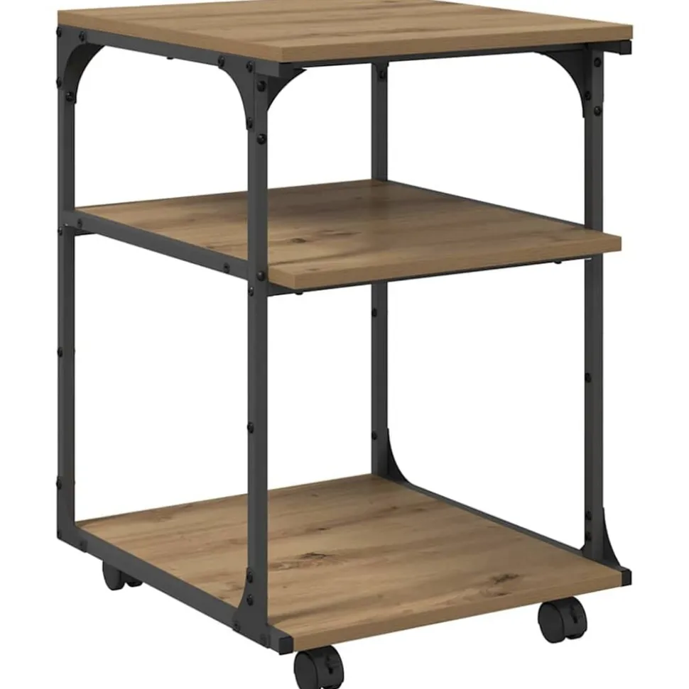 vidaXL Printerstand Artisan Eiken 43 x 48 x 64 cm Bewerkt hout