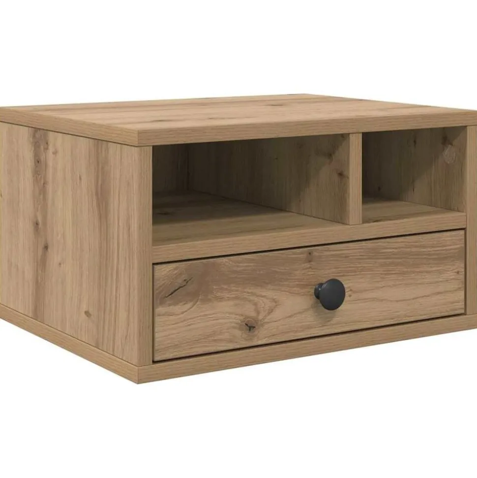 vidaXL Printerstand Artisan Eiken 40 x 32 x 24 cm Bewerkt hout