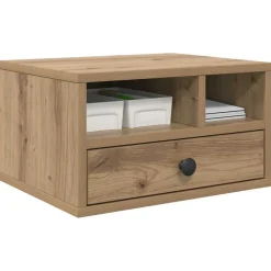 vidaXL Printerstand Artisan Eiken 40 x 32 x 24 cm Bewerkt hout