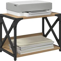 vidaXL Printerstand Artisan Eiken 44 x 26 x 31,5 cm Bewerkt hout